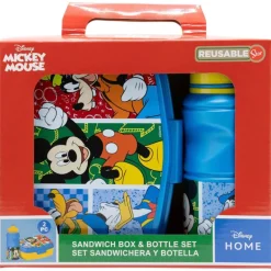 Disney Mickey Set Sandwichera y Botella> Vuelta Al Cole