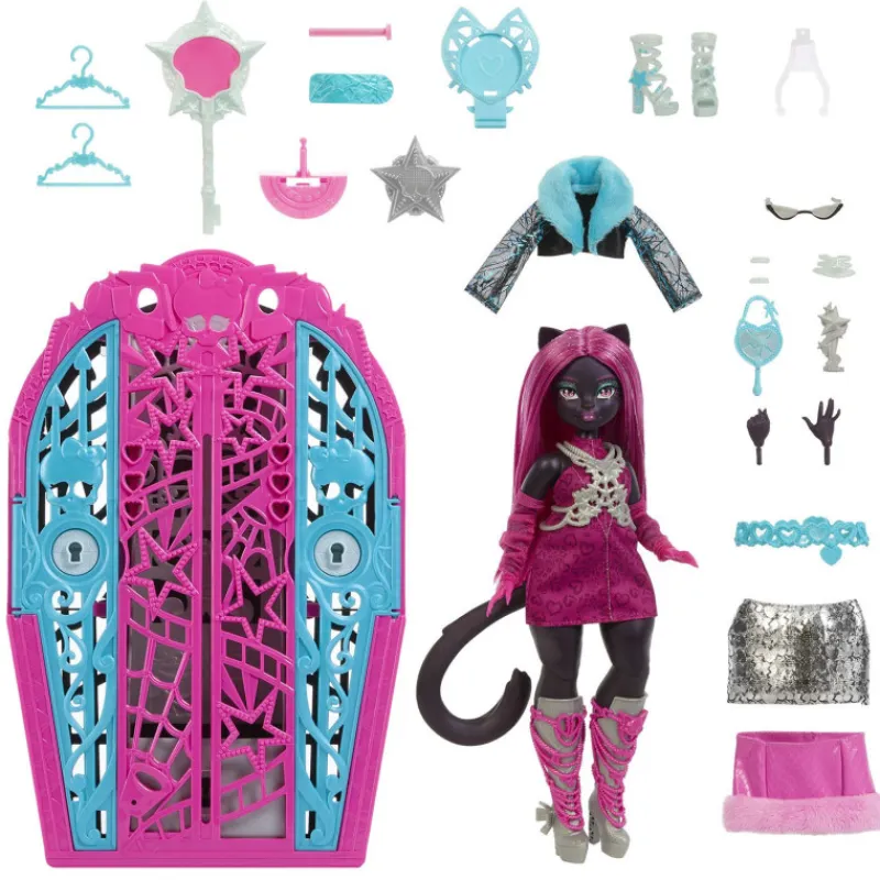 Monster high Conjunto de Juego de Catty Noir de Skulltimate Secrets Hauntlywood Mysteries> Muñecas