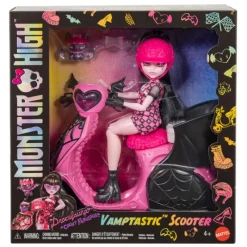 Monster high Draculaura con Moto Vampirística y Mascota> Muñecas