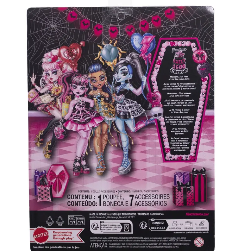 Monster high Muñeca Cupid Asteria de la Colección Cumplespantos con Vestido de Fiesta> Muñecas