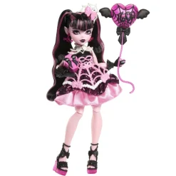 Monster high Muñeca Draculaura de la Colección Cumplespantos con Vestido de Fiesta> Muñecas
