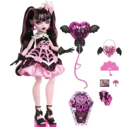 Monster high Muñeca Draculaura de la Colección Cumplespantos con Vestido de Fiesta><noscript><img width=