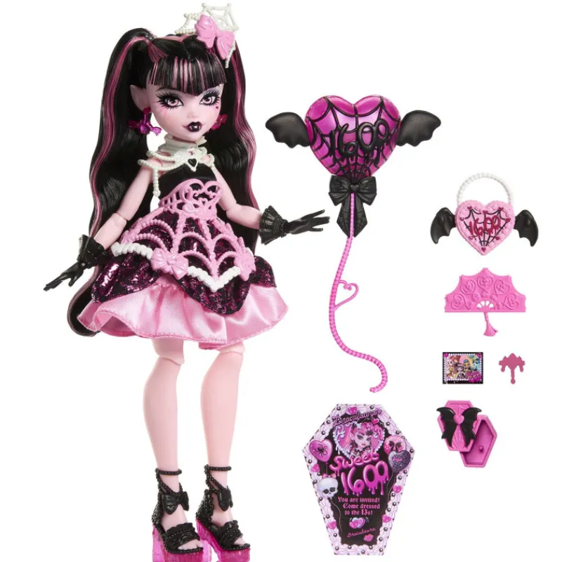 Monster high Muñeca Draculaura de la Colección Cumplespantos con Vestido de Fiesta> Muñecas