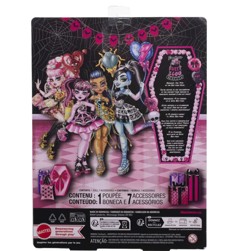 Monster high Muñeca Draculaura de la Colección Cumplespantos con Vestido de Fiesta> Muñecas