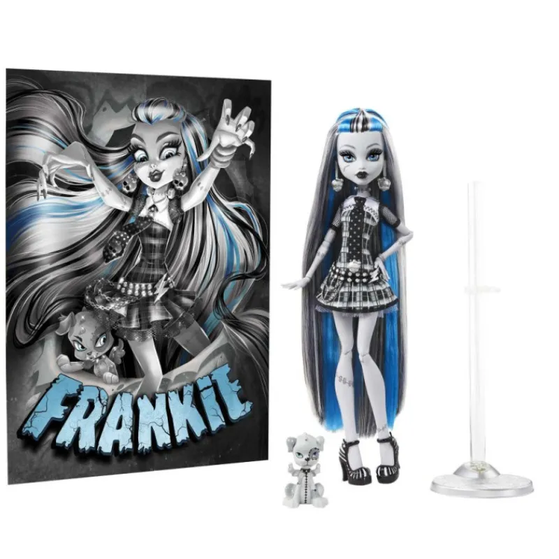 Monster high Muñeca Frankie Stein en Blanco y Negro con Pósteres> Fan Zone|Muñecas