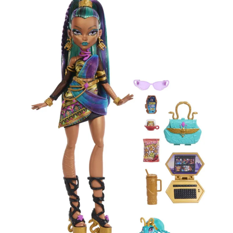 Monster high Muñeca Nefera De Nile con Escarabajo Mascota Lavish y Accesorios> Muñecas