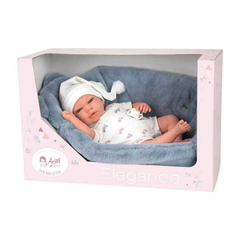 Munecas arias Muñeca Arias Andie Azul con Cuna 40 cm> Muñecas