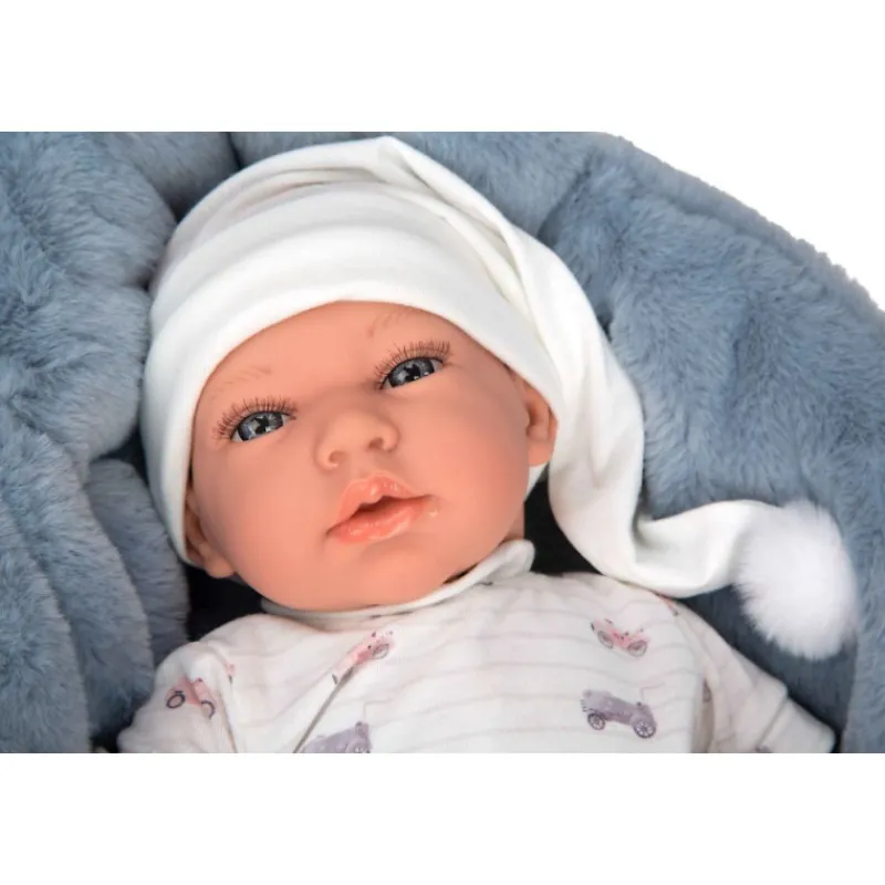 Munecas arias Muñeca Arias Andie Azul con Cuna 40 cm> Muñecas
