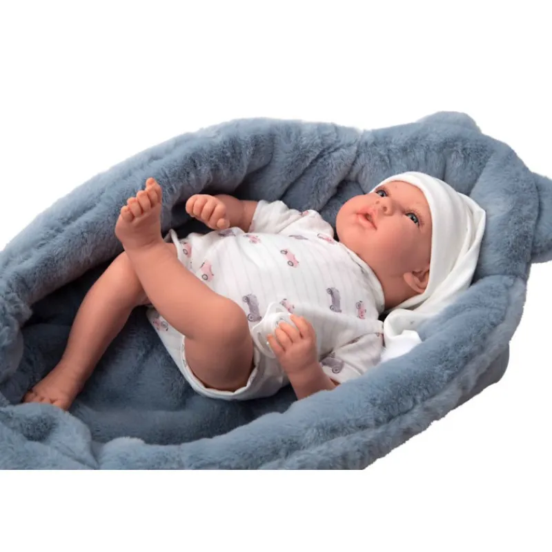 Munecas arias Muñeca Arias Andie Azul con Cuna 40 cm> Muñecas