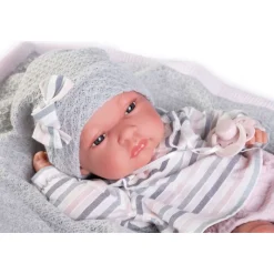 Munecas antonio juan Muñecas Antonio Juan Recién Nacida Baby Toneta con Toquilla de Punto> Muñecas