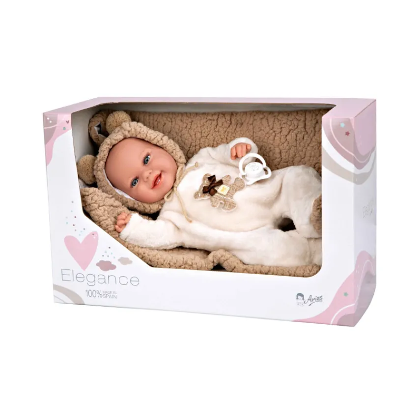 Munecas arias Muñecas Arias Muñeca con Peso Elegance Babyto Marrón Osito con Manta 35 cm> Muñecas