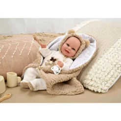 Munecas arias Muñecas Arias Muñeca con Peso Elegance Babyto Marrón Osito con Manta 35 cm><noscript><img width=