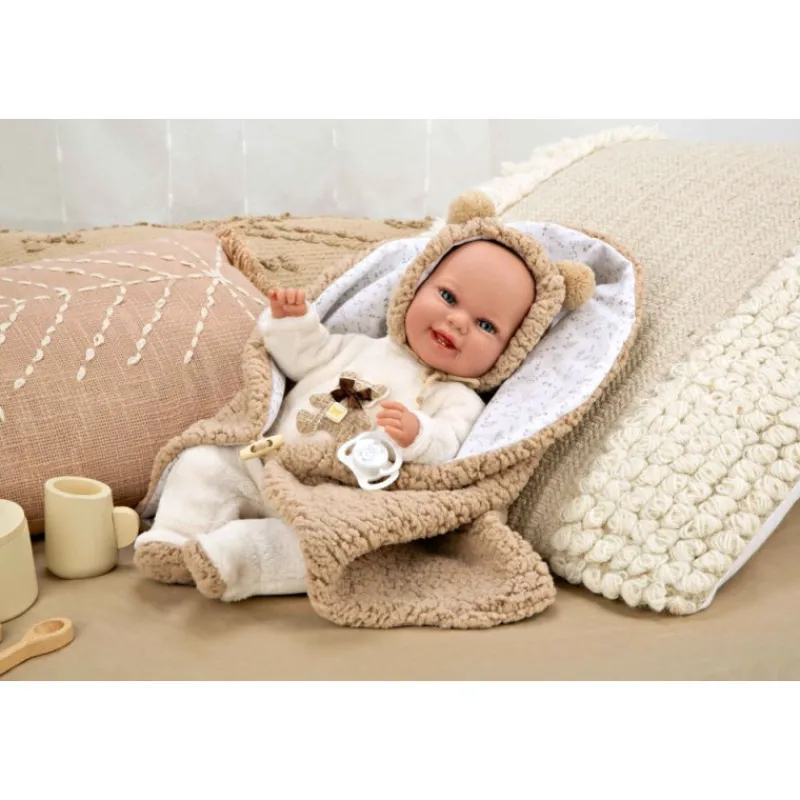 Munecas arias Muñecas Arias Muñeca con Peso Elegance Babyto Marrón Osito con Manta 35 cm> Muñecas