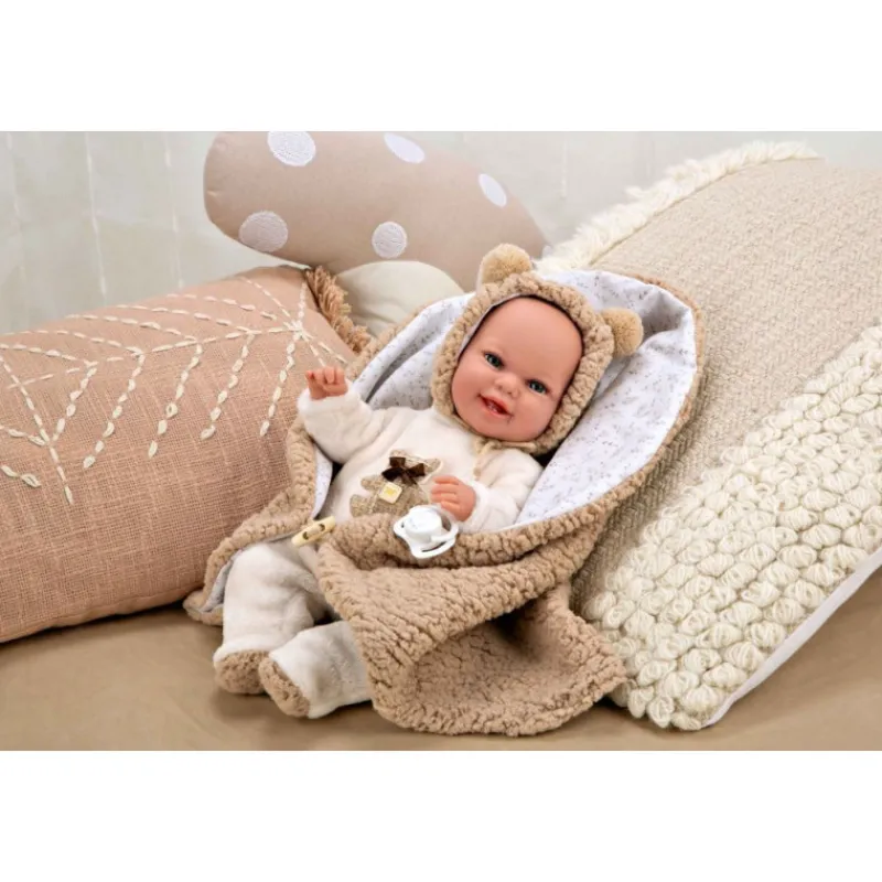 Munecas arias Muñecas Arias Muñeca con Peso Elegance Babyto Marrón Osito con Manta 35 cm> Muñecas