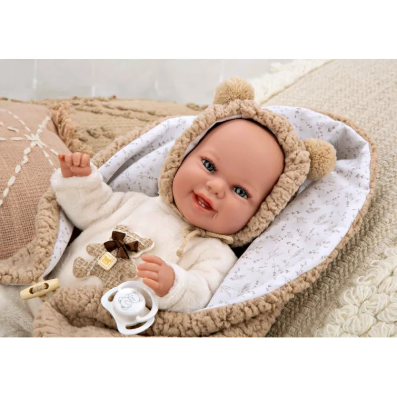 Munecas arias Muñecas Arias Muñeca con Peso Elegance Babyto Marrón Osito con Manta 35 cm> Muñecas