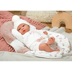 Munecas arias Muñecas Arias Muñeca con Peso Elegance Andie Rosa con Saquito de Dormir 40 cm><noscript><img width=