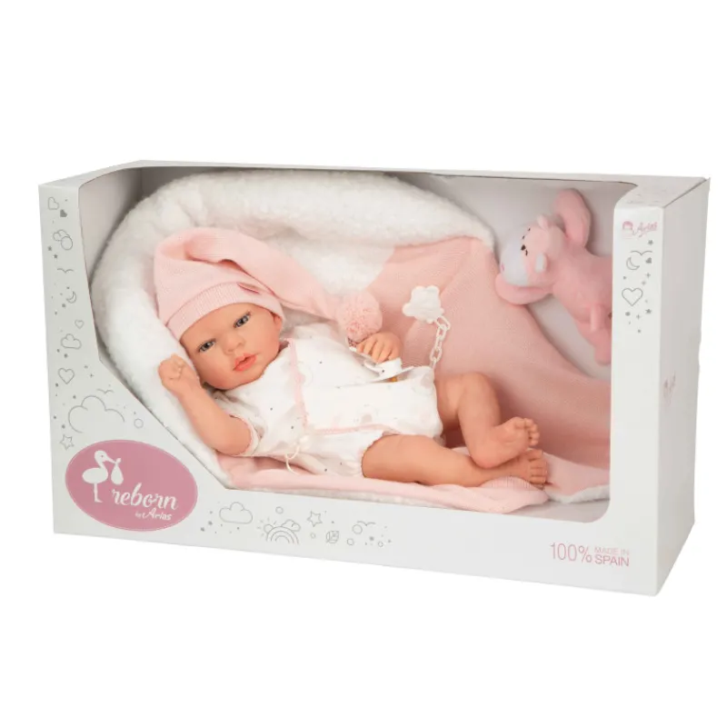 Munecas arias Muñecas Arias Reborn Ariel Rosa con Cojín 40 cm> Muñecas