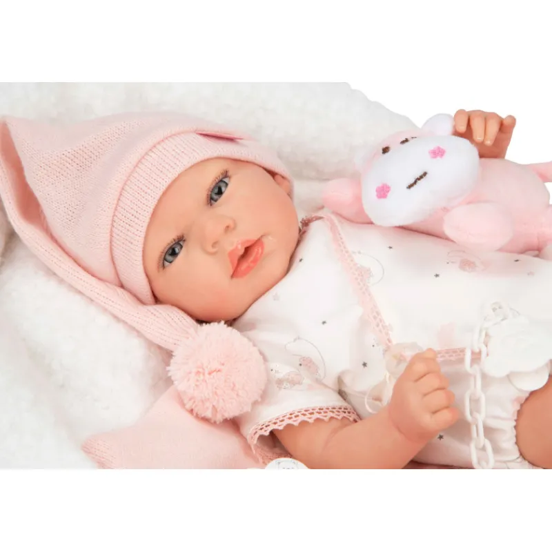 Munecas arias Muñecas Arias Reborn Ariel Rosa con Cojín 40 cm> Muñecas