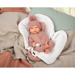 Munecas arias Mueñcas Arias Reborn Elba Rosa con Saco de Dormir 40 cm><noscript><img width=