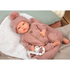 Munecas arias Mueñcas Arias Reborn Elba Rosa con Saco de Dormir 40 cm><noscript><img width=