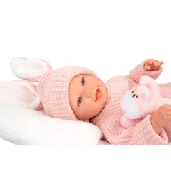 Munecas arias Mueñcas Arias Reborn Lucía con Cojín y Peluche 45 cm><noscript><img width=