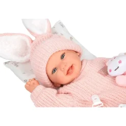 Munecas arias Mueñcas Arias Reborn Lucía con Cojín y Peluche 45 cm><noscript><img width=