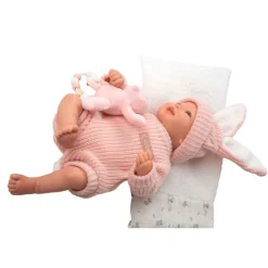 Munecas arias Mueñcas Arias Reborn Lucía con Cojín y Peluche 45 cm><noscript><img width=