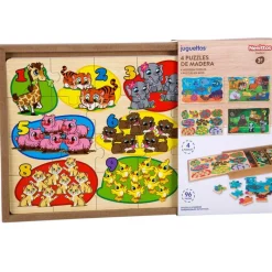 Nenittos 4 Puzzles de Madera> Juguetes Educativos|Puzzles
