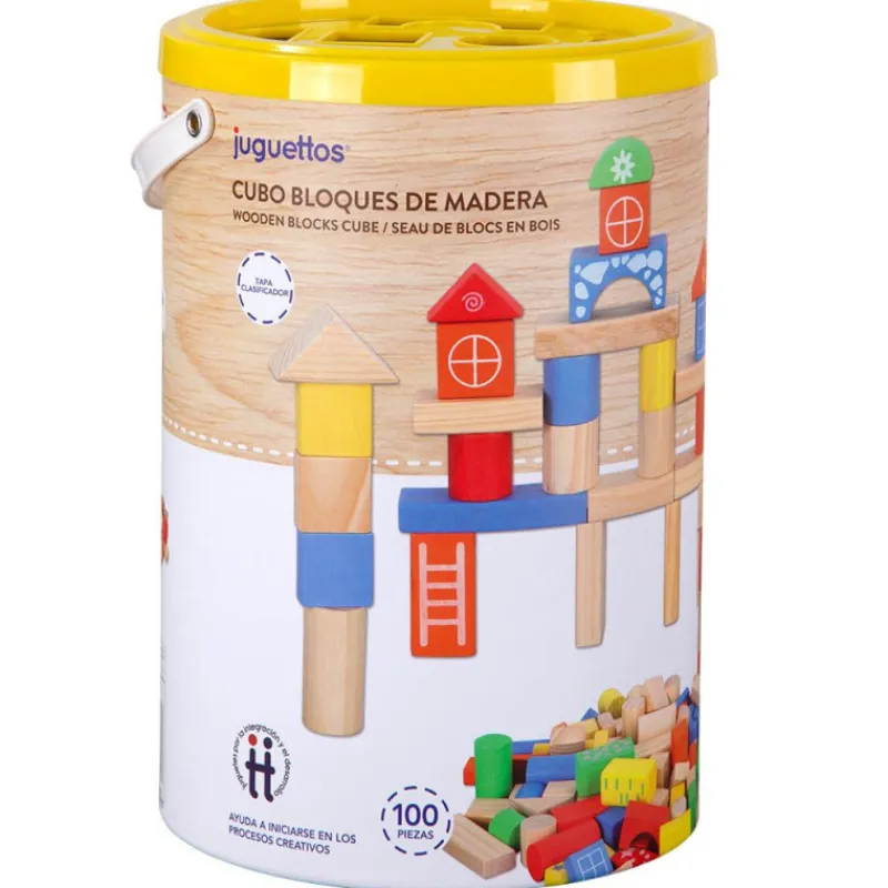 Nenittos Cubo Bloques de Madera 100 Piezas> Construcción|Juguetes Educativos