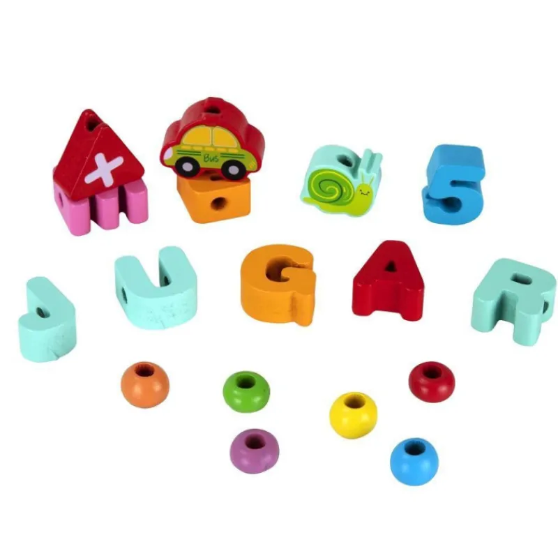 Nenittos Enlazar Cuentas de Madera 100 Piezas> Primera Infancia