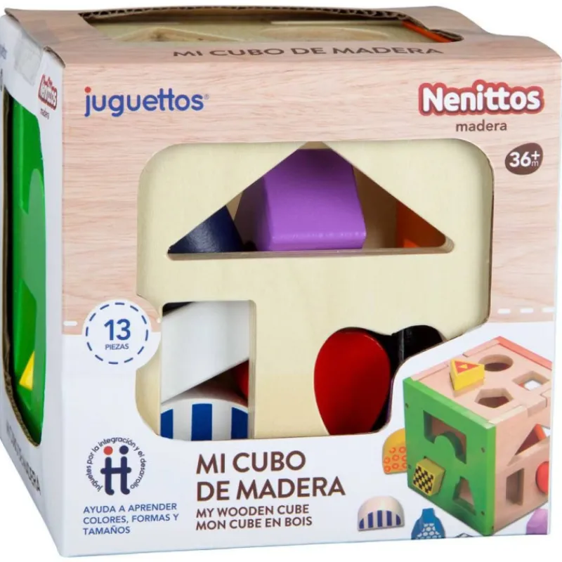 Nenittos Mi Cubo de Madera Clasificador> Juguetes Educativos|Primera Infancia