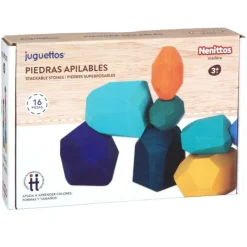 Nenittos Piedras de Madera Apilables 16 Piezas> Juguetes Educativos|Primera Infancia