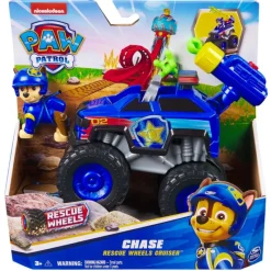 Paw patrol Camión de Policía Rescue Wheels Cruiser y Figura de Chase> Figuras Acción|Vehículos Y Pistas