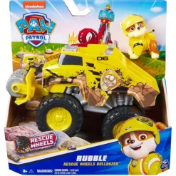 Paw patrol Camión-Excavadora Rescue Wheels Bulldozer y Figura de Rubble><noscript><img width=