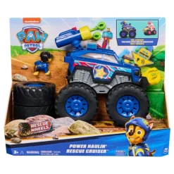 Paw patrol Rescue Wheels Power Haulin Rescue Cruiser Camión con Luces y Sonidos y Figura Chase> Vehículos Y Pistas
