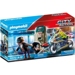 Playmobil City Action Moto de Policía: Persecución del Ladrón del Dinero - 70572> Figuras Acción