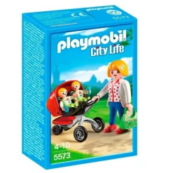 Playmobil City Life Mamá con Carrito de Gemelos - 5573> Figuras Acción