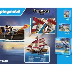 Playmobil Pirates Barco Pirata - 71418><noscript><img width=