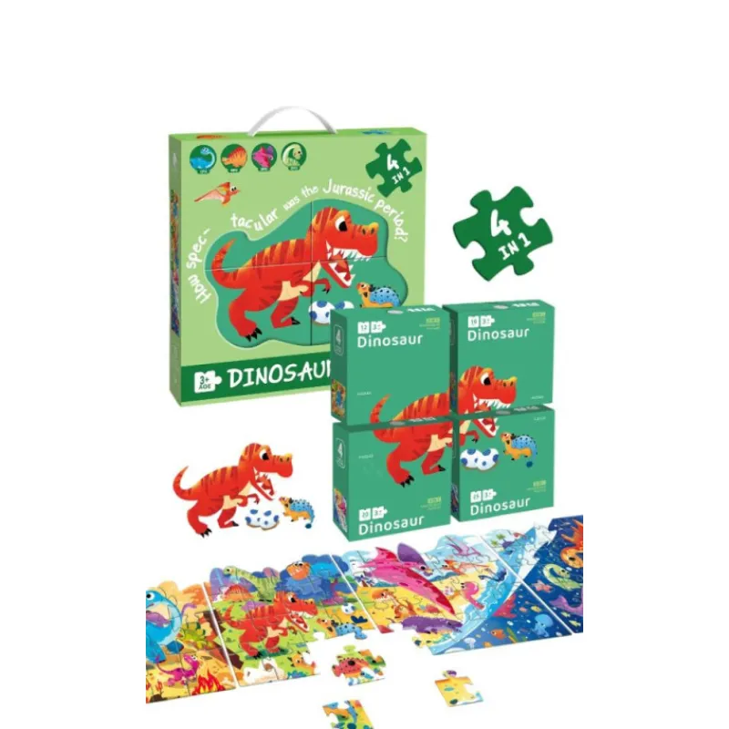 Otras marcas Puzzle Progresivo 73 Piezas Dinosaurio 4 en 1> Puzzles