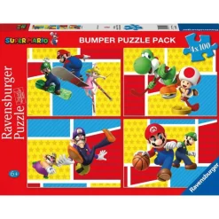 Super mario Ravensburger Puzzle 4 x 100 Piezas> Puzzles