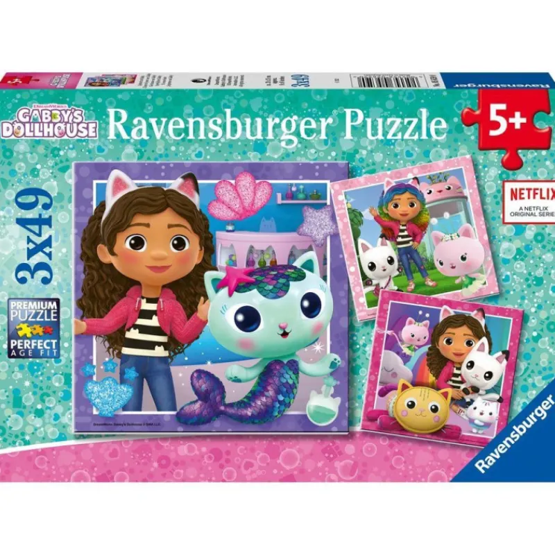 La casa de munecas de gabby Ravensburger Puzzle 3 x 49 Piezas La Casa de Muñecas de Gabby> Puzzles