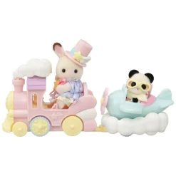 Sylvanian families Crème Chocolate en Tren y Erin Panda en Avión> Figuras Acción