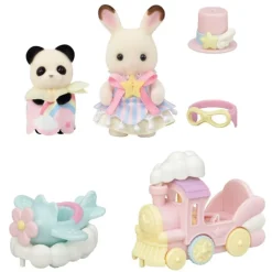 Sylvanian families Crème Chocolate en Tren y Erin Panda en Avión><noscript><img width=