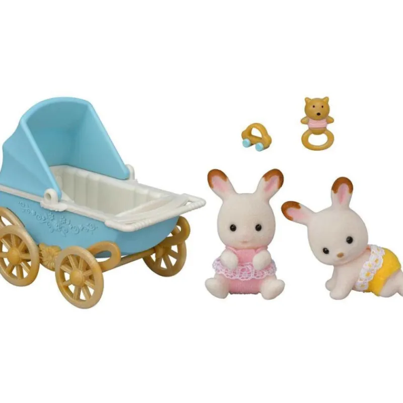 Sylvanian families Set Cochecito Gemelar Cabe y Breeze Chocolate> Figuras Acción